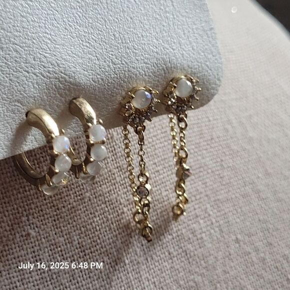 Free People Set Of Four Pierced Earrings NWT - Picture 6 of 6